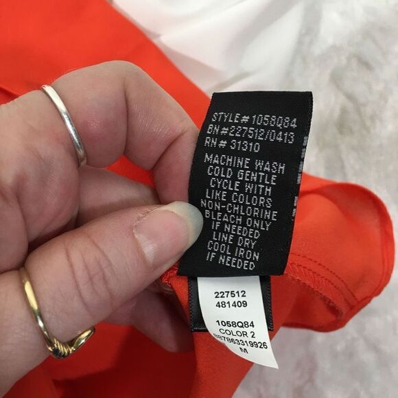 IZ Byer Women's V-Neck Collared Colorblock Semi-sheer Blouse tunic medium - Picture 9 of 10